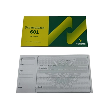 [308549] TALONARIO NOR-PAC RECIBO 40 HOJAS (601)