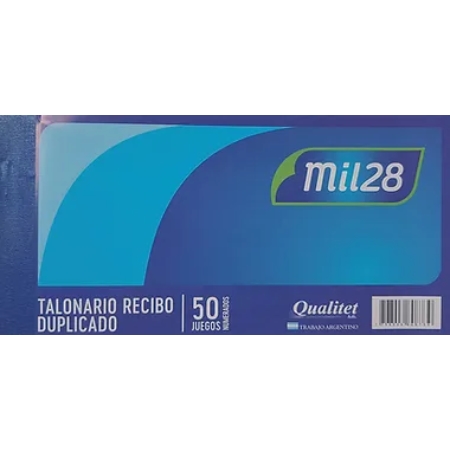 TALONARIO MIL28 RECIBO 10X20 CM DUPLICADO 50 HOJAS (7305)