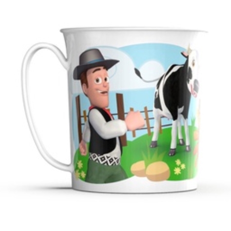 [J52201-4] TAZA BELGIOCO LA GRANJA DE ZENON PLASTICO