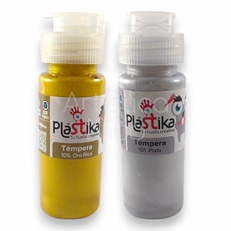 TEMPERA ETERNA PLASTIKA METAL PLATA  60 CC (101)