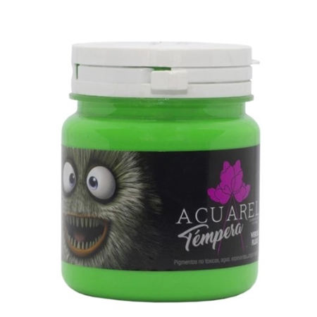 TEMPERA ACUAREL VERDE FLUO  250 GR