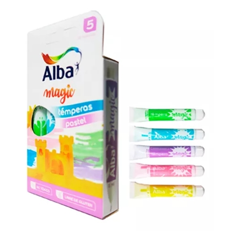TEMPERA ALBA MAGIC PASTEL 8 ML X 5 UNID.
