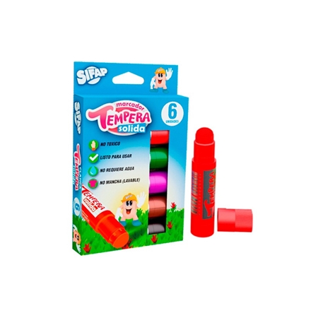 TEMPERA SOLIDA SIFAP CLASICA 6 UNID.