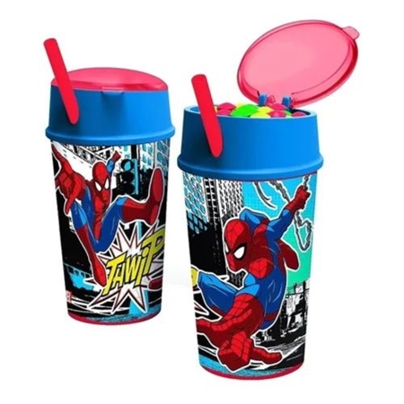 [J77081] VASO CON PORTACEREAL CRESKO SPIDERMAN CON BOMBILLA