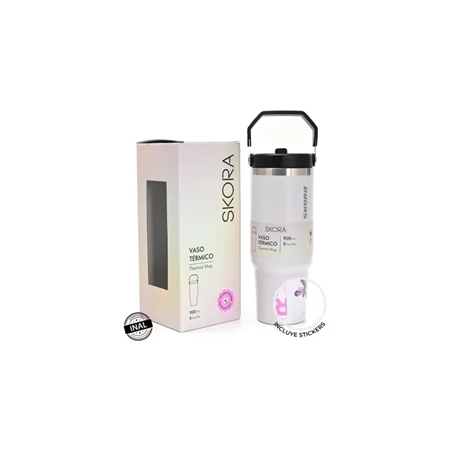 [201338.1] VASO TERMICO SKORA 900 ML CON PICO BLANCO (37197/37198/40139/40141)