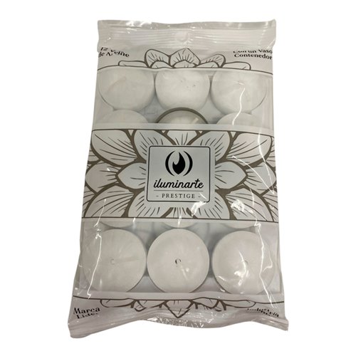 [R28276] VELA NOCHE ILUMINARTE PARAFINA BLANCA 12 UNID.