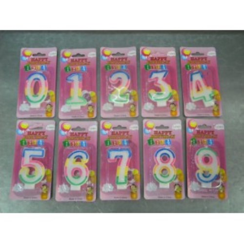 [01545] VELA NUMERO 8 CM BORDE MULTICOLOR (50019) BLISTER