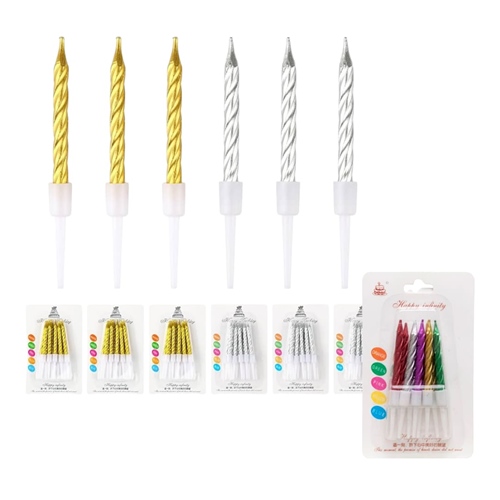 VELA HAPPY INFINITY CON BASE METALIZADA 10 UNID. BLISTER
