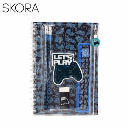 SET ESCOLAR SKORA LETS PLAY Cuaderno + Regla + Goma + Lapiz (32279)