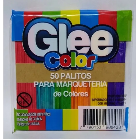 PALITOS HELADO GLEE COLOR 50 UNID.