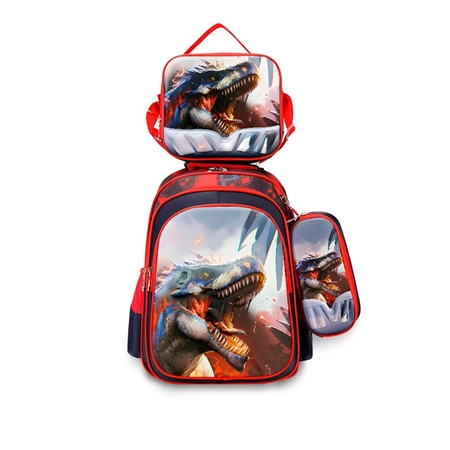 [301330.1] MOCHILA ESPALDA DINOSAURIO 3 PIEZAS (1120)