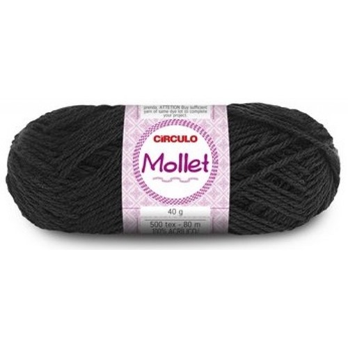 [374385.6] LANA MOLLET 3/6 PRETO 40 GR (0940)