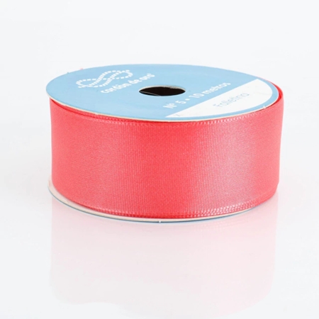 CINTA FALLETINA CORDON DE ORO N°5, 25 MM CORAL 1 METRO