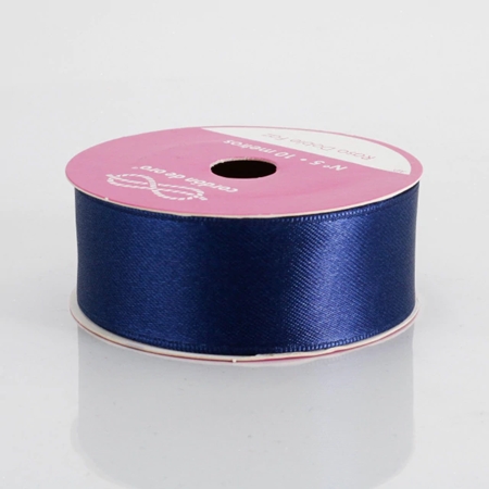 [120373.17] CINTA RASO CORDON DE ORO N°5, 25 MM AZUL MARINO 1 METRO