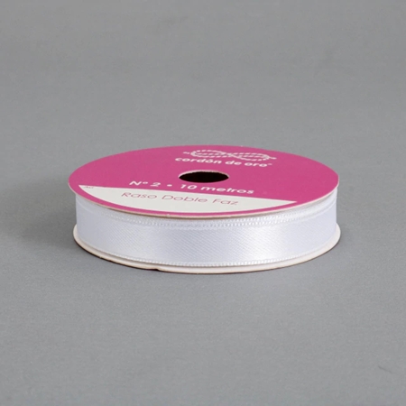 CINTA RASO CORDON DE ORO N°2, 10 MM BLANCO 1 METRO
