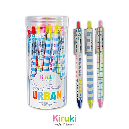[88416] BOLIGRAFO RETRACTIL KIRUKI URBAN 1 MM AZUL (110013)
