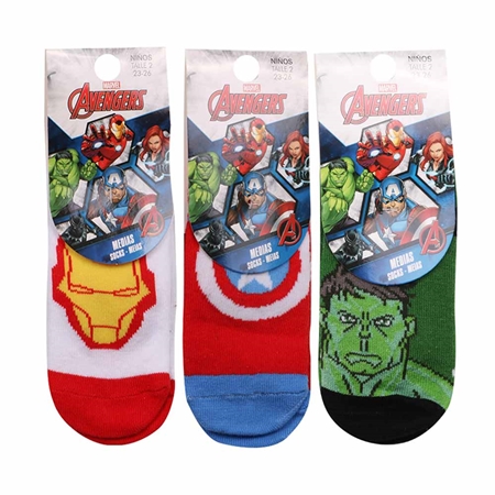 [81476.2] MEDIAS SOQUETE CLANDY MARVEL AVENGERS T1, 19-22 NIÑO (DAV 5891)
