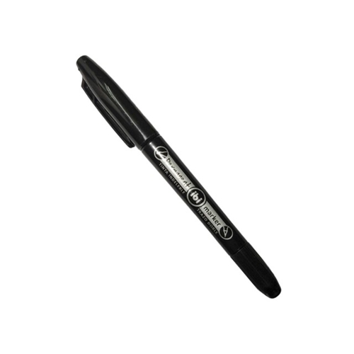 MARCADOR PERMANENTE IBI DUAL MARKER DOBLE PUNTA NEGRO (570104)
