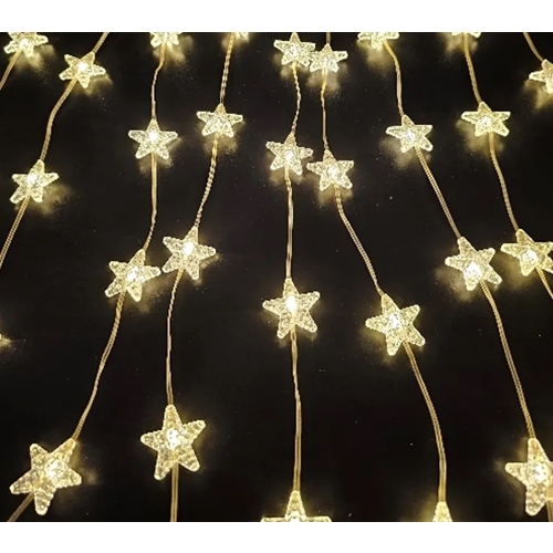 [4254] CORTINA LED ZLE ESTRELLAS 2X1 M 80 LUCES, 220V BLANCO (ZLE-LN254 BL)