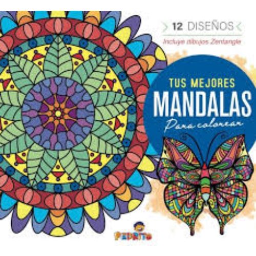 LIBRO PARA COLOREAR PEDRITO MANDALAS 12 DISEÑOS, CON FRASES