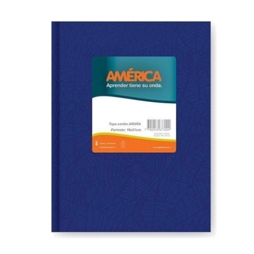 [306083.1] CUADERNO AMERICA 16X21 CM ARAÑA AZUL 84 HOJAS T/DURA RAYADO
