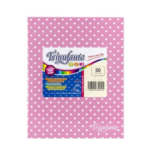 [306213.5] CUADERNO TRIUNFANTE 123 N° 3 LUNAR ROSA 48 HOJAS T/DURA RAYADO