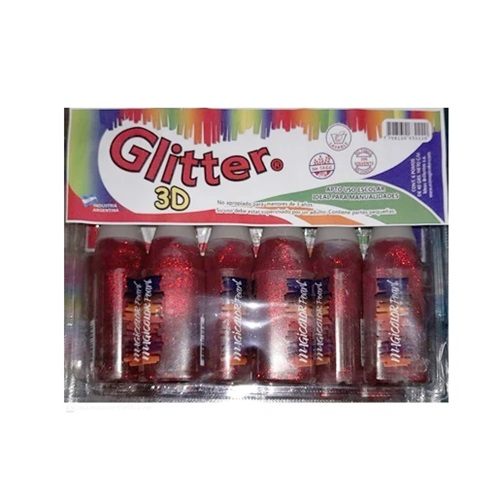 [304102] ADHESIVO COLOR MAGICOLOR GLITTER ROJO 1 UNID.