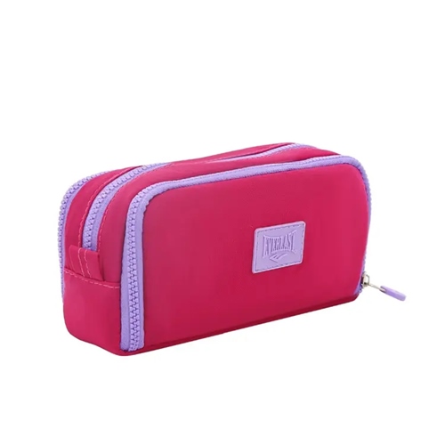 CARTUCHERA TRES CIERRES EVERLAST LISA FUCSIA/LILA (30232)