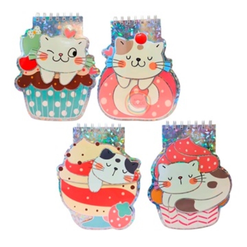 LIBRETA COLOURS GATITOS 3D 60 HOJAS (28357) ESPIRAL LISA